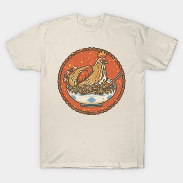 Chicken and rice design T-Shirt by SecuraArt